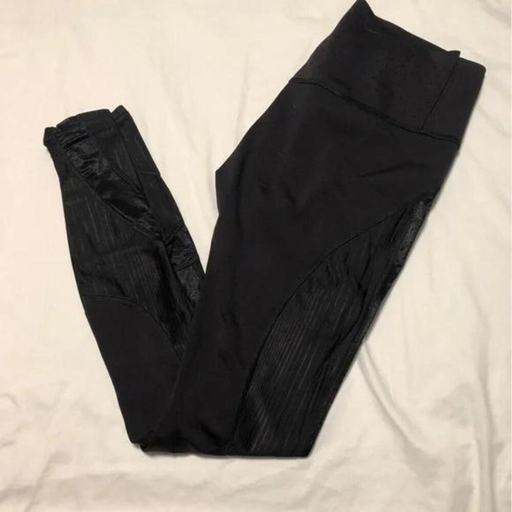 Puma Workout Leggings Black High Waist Pocket Compression Athleisure Size Small